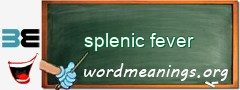 WordMeaning blackboard for splenic fever